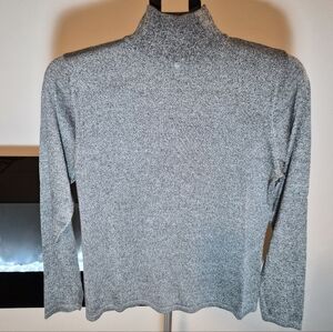​Valerie Separates 100% Silk Grey Mock Neck Knit Sweater Large L